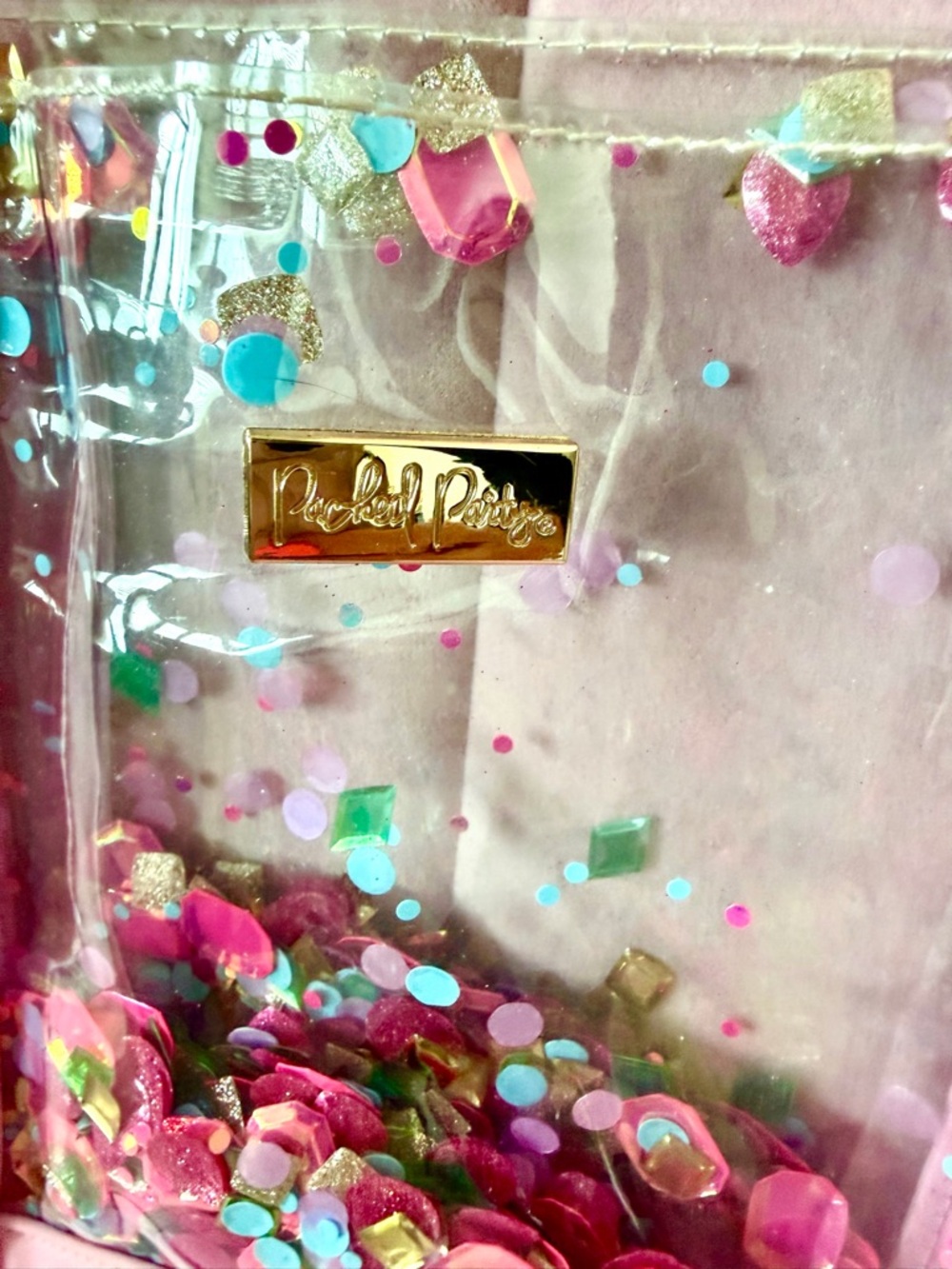 Packed Party Pink Clear Sequin Beach Pool Bag - Women's Beach & Everyday Tote - Picture 4 of 17